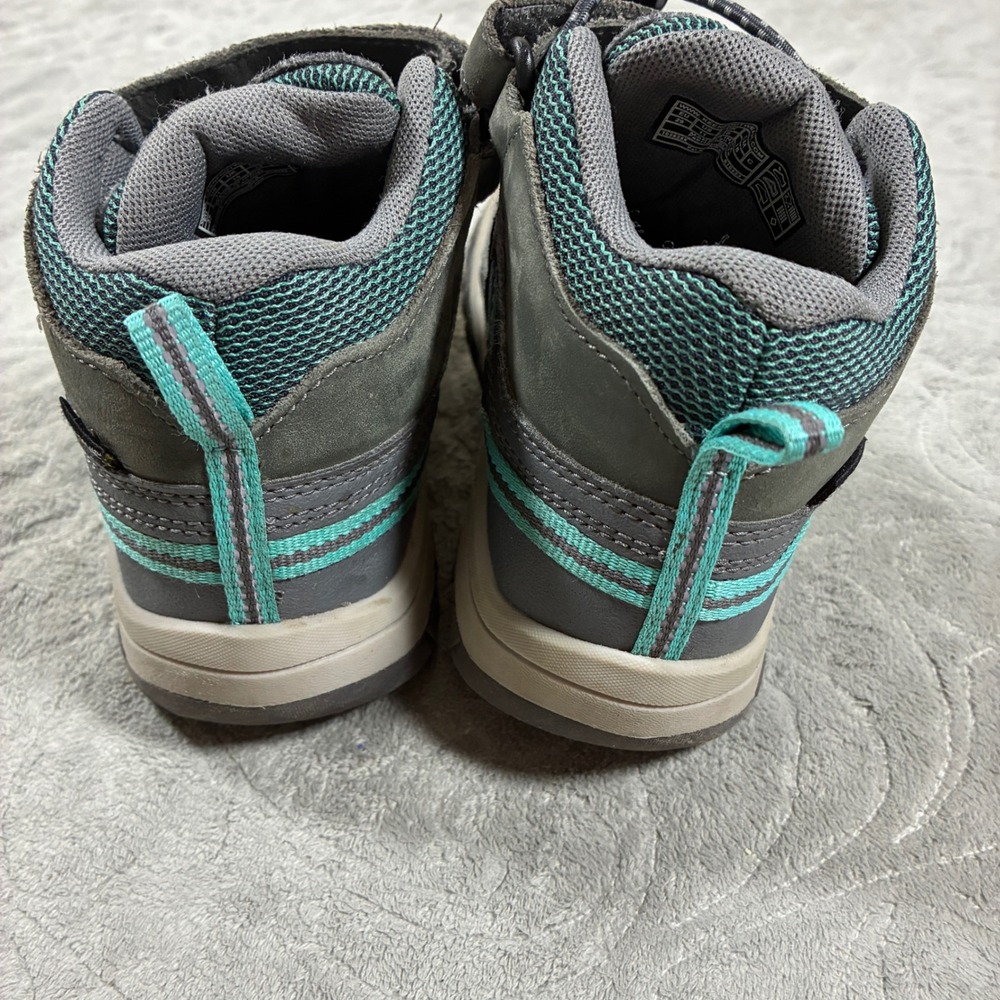 Keen Kids Waterproof Hiking Boots Size 11 Grey Teal Mid - Picture 5 of 10